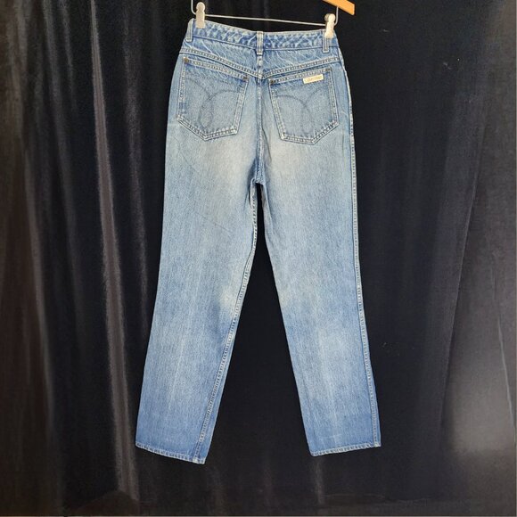 1970's-80's Calvin Klein Jeans Size 11 Mid wash Hi rise Str8 leg 29.5"x 33.5" - Picture 5 of 13